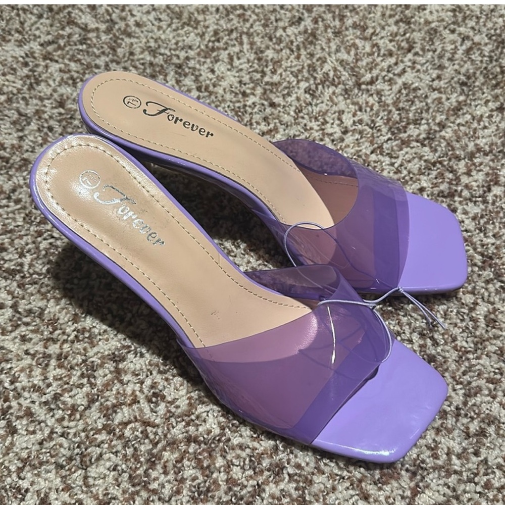 Forever 21 Lilac Clear-Style Slide Heels for Women